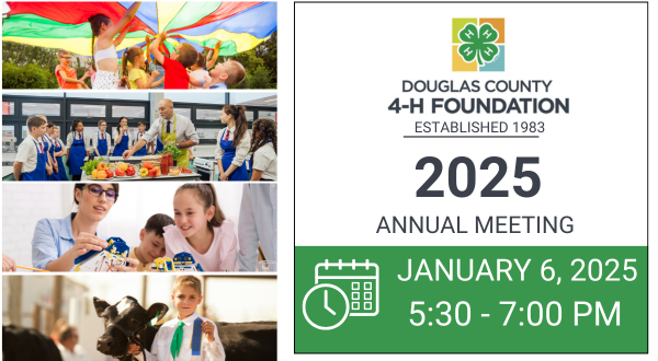 Established 1983 ANNUAL MEETING 2025 JANUARY 6, 2025 5:30 - 7:00 PM left align border collage of children playing, learning and presenting ribbon